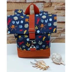 Kinderrucksack|Handmade-Haus Kindergartenrucksack, Kindertasche, Rucksack mit maritimen Muster