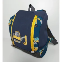 Kinderrucksack|Tina S Kinderrucksack für Kindergarten oder Musikbox, im Baustellen Baggerlook, Personalisierung möglich