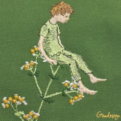 Discount Kinder-Rucksack „Rudi“ Junge auf Blume – Praktischer Kita-Rucksack mit Elfen-Motiv Kinder Kinderrucksack