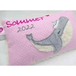 Best Kissen mit Namen, Wal Fisch Namenskissen Taufkissen Kuschelkissen Kindergartenkissen Geburtsgeschenk Gastgeschenke
