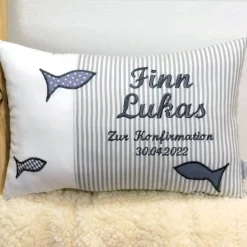 New Kissen zur Kommunion oder Konfirmation, Kissen mit Namen, Namenskissen Geschenk, verschiedene Farben möglich Geschenke