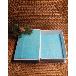 Sale Klappdeckelbox mit Serviettenmotiv " Winterfütterung " Silber Geschenke