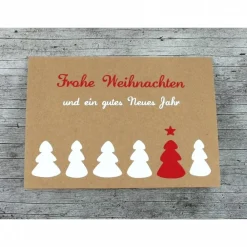 Clearance Klappkarte **6Bäume** von Kraftpapier Weihnachtswünsche Frohe Weihnachten Grußkarte Weihnachtskarte Weihnacht Weihnachtskarten