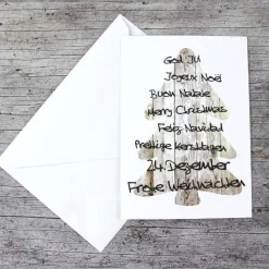Weihnachtskarten|ZWEIFARBIG Klappkarte **Holz2** von Weihnachtswünsche Frohe Weihnachten Weihnachtskarte Weihnachtsgrüße