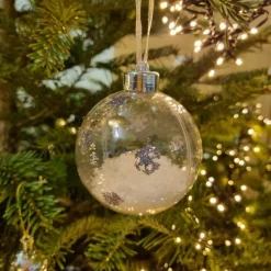 Sale Klare Weihnachtskugeln befüllt, 4 Stück, B-Ware Baumschmuck