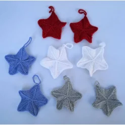 Sale kleine gestrickte Sterne in verschiedenen Farben Baumschmuck