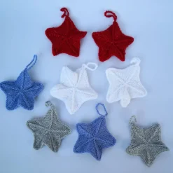 Sale kleine gestrickte Sterne in verschiedenen Farben Baumschmuck