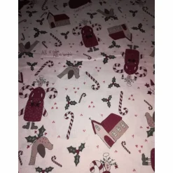Sale kleine Herzen in beige und rot -Kombistoff zu Candy Cane Angels Weihnachtsstoffe