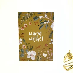 Sale Kleine Karte WEIHNACHTSBLUMEN Geschenkkarte A7 bedruckte hochwertige Karten mit Goldeffekt OCKER Geschenkverpackungen