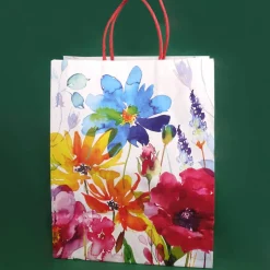 New Kleine Papier Tragetasche mit bunten Blumen Geschenkverpackungen