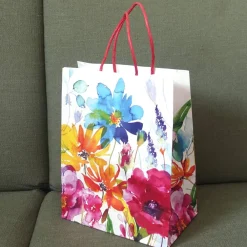 New Kleine Papier Tragetasche mit bunten Blumen Geschenkverpackungen