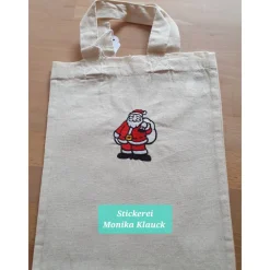 Online Kleine Stofftasche, mit Nikolausmotiv bestickt Geschenkverpackungen
