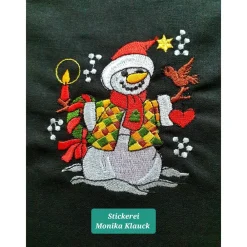 Sale Kleine Stofftasche, mit Weihnachtsschneemann bestickt Geschenkverpackungen