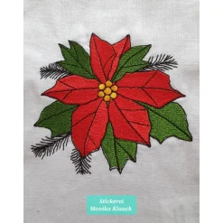 Clearance Kleine Stofftasche, mit Weihnachtsstern bestickt Geschenkverpackungen