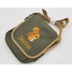 Kindergartentaschen|KimKalvin Kleine Tasche + Eichhörnchen Stickmotiv + NAMEN, auch für die Krippe