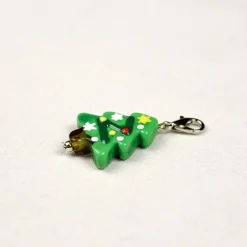 Weihnachtsgeschenke|MiMaKäfer Kleines Weihnachtsgeschenk – Glas Tannenbaum Anhänger mit Karabiner auf Karte