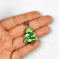Weihnachtsgeschenke|MiMaKäfer Kleines Weihnachtsgeschenk – Glas Tannenbaum Anhänger mit Karabiner auf Karte
