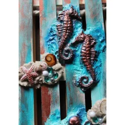 Kunst|Susanne Hiebl...die etwas andere Art! Künstlerische Wanddekoration OCTOPUS & SEEPFERDCHEN Maritime Deko auf einer Mini-Palette aus Holz Wandbild