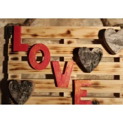 Kunst|Susanne Hiebl...die etwas andere Art! Künstlerische Wanddekoration LOVE  Deko auf einer Mini-Palette aus Holz Wandbild Gechenk Geldgeschenk
