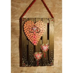 Künstlerische Wanddekoration HERZERL Deko auf Mini-Palette aus Holz Wandbild Muttertagsgeschenk Valentinstagsgeschenk Kunst