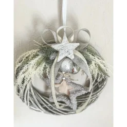 Adventskränze|AllerleiLiebe künstlicher Weihnachtskranz in grau/ grün für außen und innen