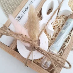 New Kommunion Geldgeschenk Kommunionsgeschenk Geschenkset zwei Fische Kerzenhalter rund und Reagenzglas Jungen Mädchen Kommu Geschenke