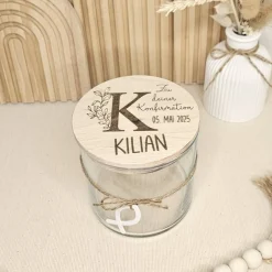 Best Kommunion Geschenk Naschglas personalisiert Vorratsglas Glückwunschkarten