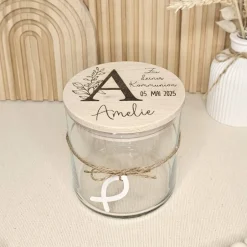 Best Kommunion Geschenk Naschglas personalisiert Vorratsglas Glückwunschkarten