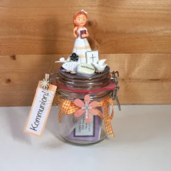 Sale Kommunion Konfirmation Firmung Geldgeschenk Geschenkglas personalisierbar für Mädchen Geldgeschenke