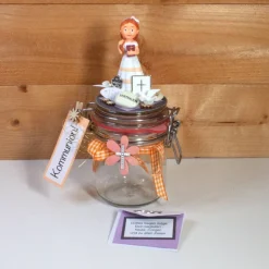 Sale Kommunion Konfirmation Firmung Geldgeschenk Geschenkglas personalisierbar für Mädchen Geldgeschenke