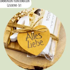 Online Kommunion oder Konfirmation Geschenk-Set "Fische" | personalisierbar | Geldgeschenk | Geschenkidee | Glaube | Kirche Geschenke