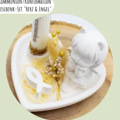 Geschenke|Kreative Freude Kommunion oder Konfirmation Geschenk-Set „Herz & Engel“ | personalisierbar | Geldgeschenk | Geschenkidee | Glaube