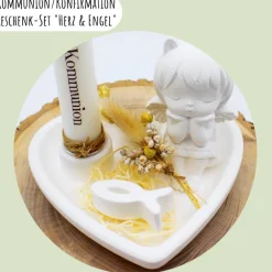 Geschenke|Kreative Freude Kommunion oder Konfirmation Geschenk-Set „Herz & Engel“ | personalisierbar | Geldgeschenk | Geschenkidee | Glaube