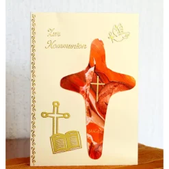 Hot Kommunionkarte  - Unikat mit Encaustic-Malerei Glückwunschkarten