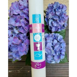 Discount Kommunionkerze blau, beere für Mädchen Kommunionkerzen