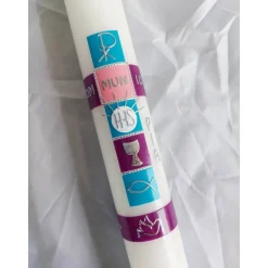 Discount Kommunionkerze blau, beere für Mädchen Kommunionkerzen