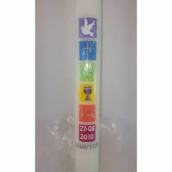 Discount Kommunionkerze, bunt, Regenbogen Kommunionkerzen
