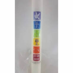 Discount Kommunionkerze, bunt, Regenbogen Kommunionkerzen