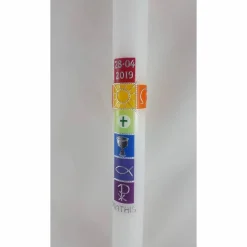 Online Kommunionkerze bunt, Regenbogen Kommunionkerzen
