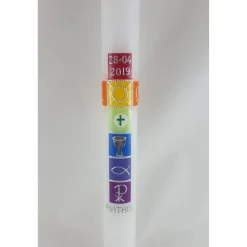 Online Kommunionkerze bunt, Regenbogen Kommunionkerzen