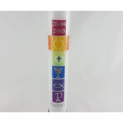 Online Kommunionkerze bunt, Regenbogen Kommunionkerzen