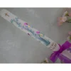 Discount Kommunionkerze Taufkerze lang Mädchen Ranke blau rosa gold Vogelchen Kreuz  Schleife Name Datum individualisierbar 400/40 mm Kommunionkerzen