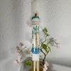 Hot Kommunionkerze Taufkerze lang Mädchen Jungen Lebensbaum blau grün gold Baum des Lebens Kreuz Regenbogen Name Datum Kommunionkerzen