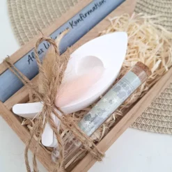 Geschenke|Suanda Living Konfirmation Geldgeschenk Konfirmationsgeschenk mit Kerzenhalter Fisch Geschenkset für Jungen und Mädchen Konfirmationsk