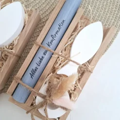 Clearance Konfirmation Konfirmationsgeschenk mit einem Fisch (Var 2) Kerzenhalter rund Geschenkset für Jungen und Mädchen Konfirma Geschenke