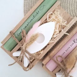 Geschenke|Suanda Living Konfirmation Konfirmationsgeschenk mit Kerzenhalter Fisch Geschenkset für Jungen und Mädchen Konfirmationskerze Kerzense