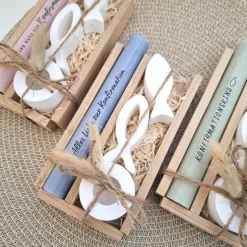 Geschenke|Suanda Living Konfirmation Konfirmationsgeschenk mit zwei Fischen Kerzenhalter rund Geschenkset für Jungen und Mädchen Konfirmationske