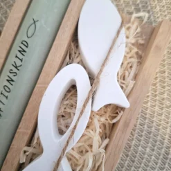 Geschenke|Suanda Living Konfirmation Konfirmationsgeschenk mit zwei Fischen Kerzenhalter rund Geschenkset für Jungen und Mädchen Konfirmationske