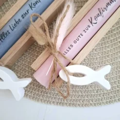 Geschenke|Suanda Living Konfirmation Konfirmationsgeschenk mit Fisch Geschenkset für Jungen und Mädchen Konfirmationskerze