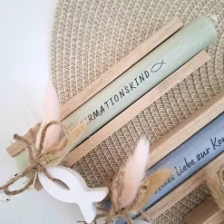 Geschenke|Suanda Living Konfirmation Konfirmationsgeschenk mit Fisch Geschenkset für Jungen und Mädchen Konfirmationskerze